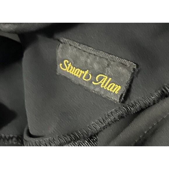 Vintage Stuart Alan Women's M Black Chiffon Art Deco Goth Funeral Dress - Picture 6 of 6